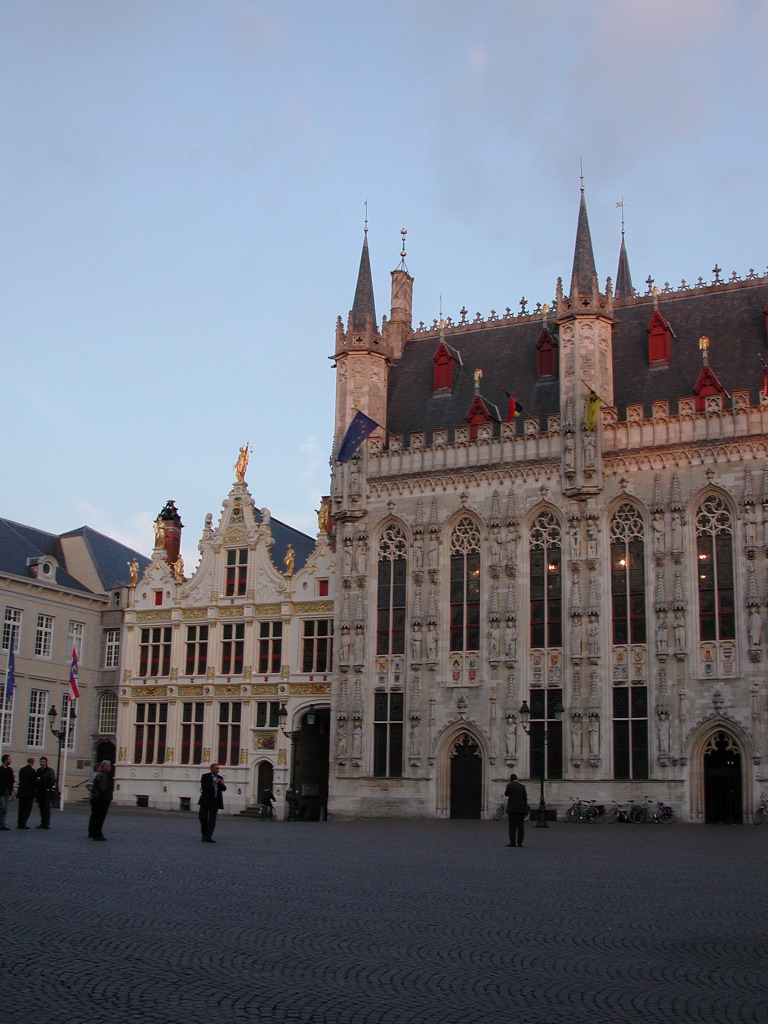 Brugge Burg Square - town hall, and the old recorders house