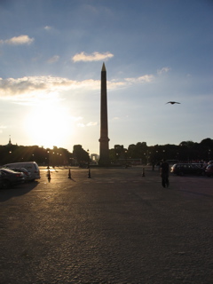 Obelisk, bird, sun