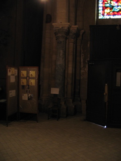 ancient columns from old roman temple reused in St Pierre church