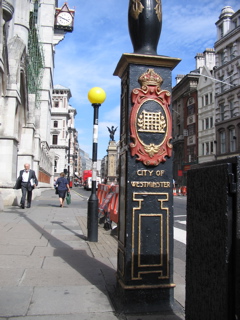 Site of the old gate from westminster to london