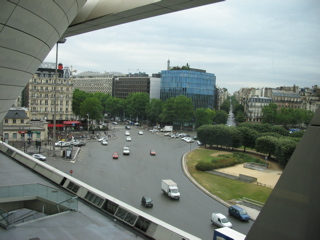 View out from the Palais du Congres (my hotel's just down Av. Malakoff, the one going up straight there)