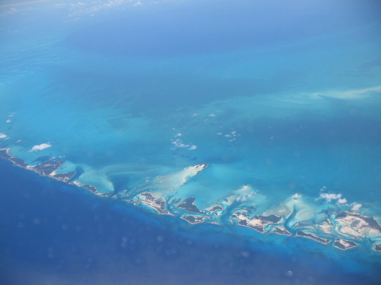 From the plane, over the Bahamas