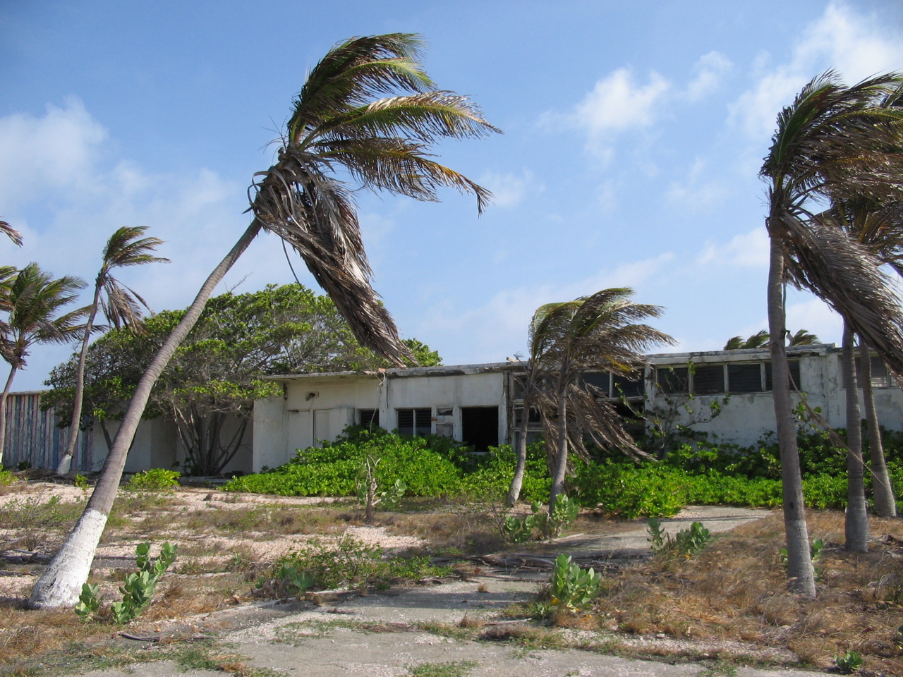 Abandoned school at the old Esso refinery near Baby Beach