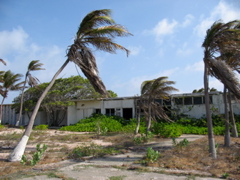 Abandoned school at the old Esso refinery near Baby Beach
