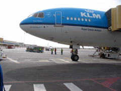 our InselAir EMB110 dwarfed by a KLM MD11
