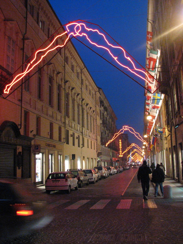 neon decorated street