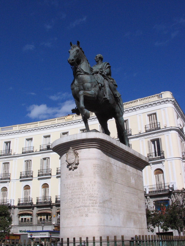 Statue in Plaza del Sol, Madrid