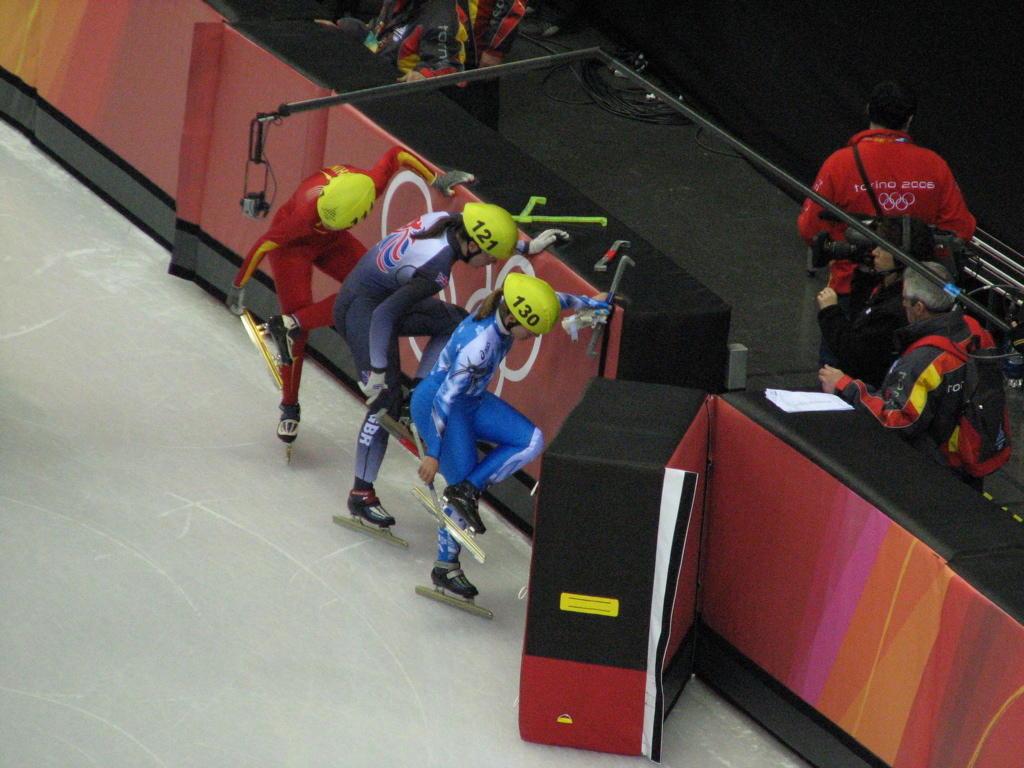 skaters entering the ring