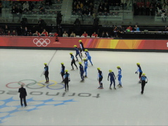 relay teams getting ready