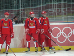 Russian women's team warming up