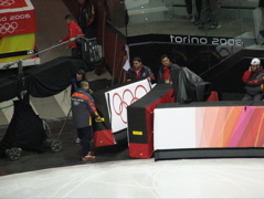 clearing the entry for the Zamboni