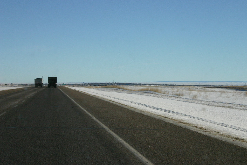 Trucks, another common bit of Alberta wildlife as seen from TC1